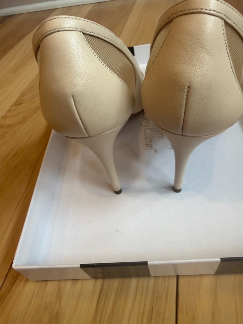 Aquazzura Ivory Pointed-Toe Mesh Panel Stiletto Pumps - Picture 7 of 15